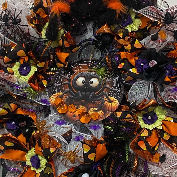 Homemade fall Halloween wreath - Picture 2 of 2